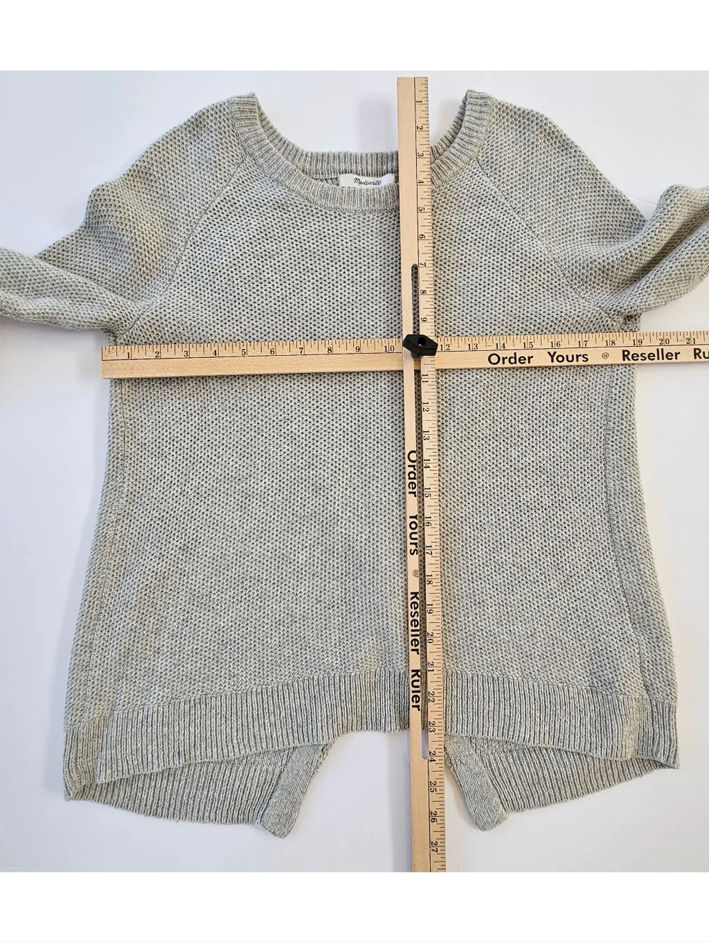 Madewell Province Cross-Back Pullover Sweater Small Heather Dovetail Knit EUC